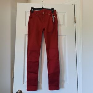 Lord & Taylor Design Lab Skinny Pants Size 26 Maroon color NWT